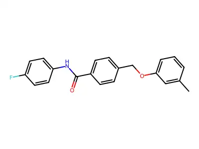 N-(4-fluorophenyl)-4-[(3-methylphenoxy)methyl]benzamide structure