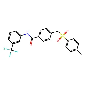 4-[[(4-Methylphenyl)sulfonyl]methyl]-N-[3-(trifluoromethyl)phenyl]benzamide structure