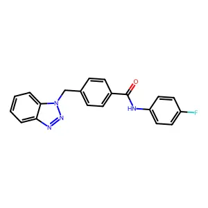 4-(benzotriazol-1-ylmethyl)-N-(4-fluorophenyl)benzamide structure