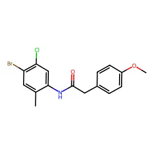 N-(4-bromo-5-chloro-2-methylphenyl)-2-(4-methoxyphenyl)acetamide structure