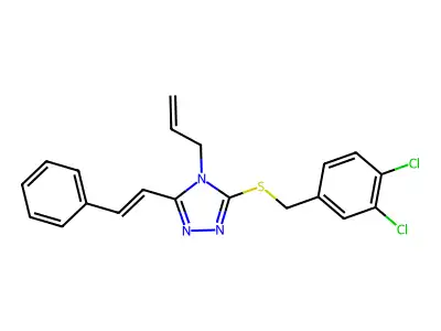3-[(3,4-dichlorophenyl)methylsulfanyl]-5-(2-phenylethenyl)-4-prop-2-enyl-1,2,4-triazole structure