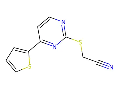 2-{[4-(2-Thienyl)-2-pyrimidinyl]sulfanyl}acetonitrile structure