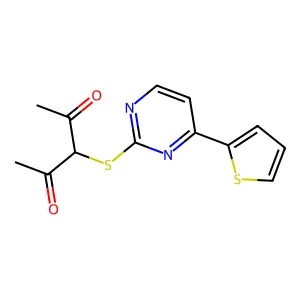 3-{[4-(2-Thienyl)-2-pyrimidinyl]sulfanyl}-2,4-pentanedione structure