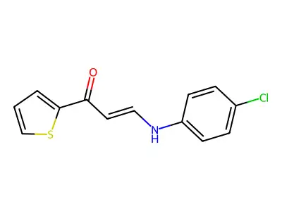 (E)-3-(4-chloroanilino)-1-(2-thienyl)-2-propen-1-one structure