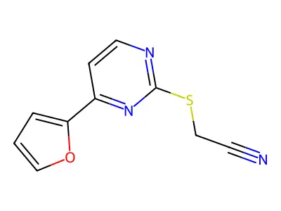 2-{[4-(2-Furyl)-2-pyrimidinyl]sulfanyl}acetonitrile structure