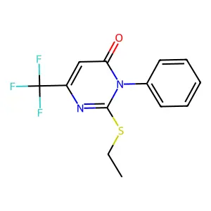 2-(ethylsulfanyl)-3-phenyl-6-(trifluoromethyl)-4(3H)-pyrimidinone structure