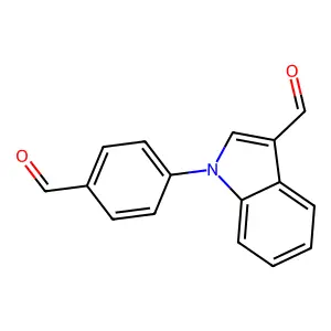 1-(4-formylphenyl)-1H-indole-3-carbaldehyde structure