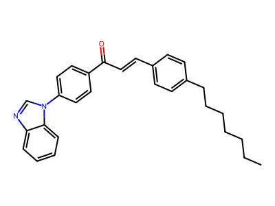 1-[4-(Benzimidazol-1-yl)phenyl]-3-(4-heptylphenyl)prop-2-en-1-one structure