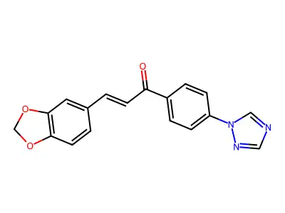 3-(1,3-Benzodioxol-5-yl)-1-[4-(1,2,4-triazol-1-yl)phenyl]prop-2-en-1-one structure