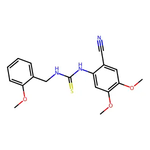 N-(2-cyano-4,5-dimethoxyphenyl)-N'-(2-methoxybenzyl)thiourea structure