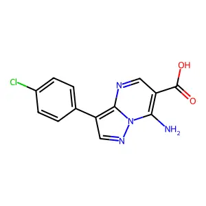 7-Amino-3-(4-chlorophenyl)pyrazolo[1,5-a]pyrimidine-6-carboxylic acid structure