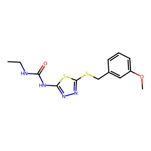 N-ethyl-N'-{5-[(3-methoxybenzyl)sulfanyl]-1,3,4-thiadiazol-2-yl}urea structure