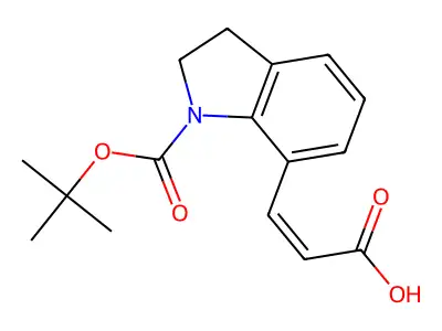 1-(1,1-Dimethylethyl) 7-(2-carboxyethenyl)-2,3-dihydro-1H-indole-1-carboxylate structure