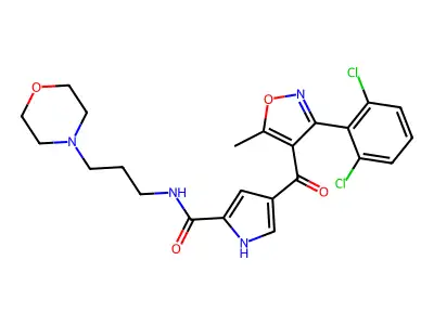 4-[3-(2,6-dichlorophenyl)-5-methyl-1,2-oxazole-4-carbonyl]-N-[3-(morpholin-4-yl)propyl]-1H-pyrrole-2-carboxamide structure