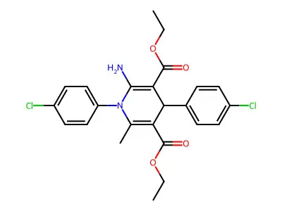 Diethyl 2-amino-1,4-bis(4-chlorophenyl)-6-methyl-4H-pyridine-3,5-dicarboxylate structure