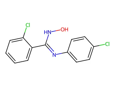 2-chloro-N-(4-chlorophenyl)-N'-hydroxybenzenecarboximidamide structure