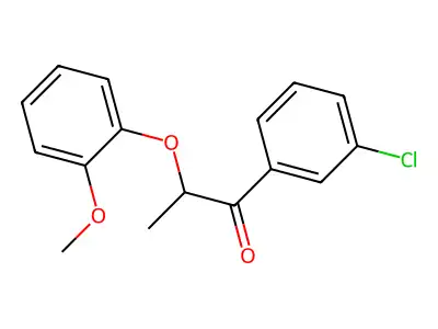 1-(3-Chlorophenyl)-2-(2-methoxyphenoxy)propan-1-one structure