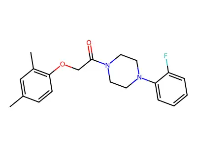 2-(2,4-Dimethylphenoxy)-1-[4-(2-fluorophenyl)piperazin-1-yl]ethanone structure