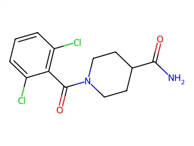 1-(2,6-Dichlorobenzoyl)piperidine-4-carboxamide structure