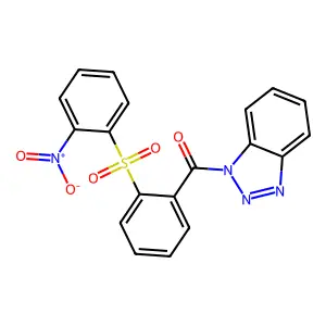 Benzotriazol-1-yl-[2-(2-nitrophenyl)sulfonylphenyl]methanone structure