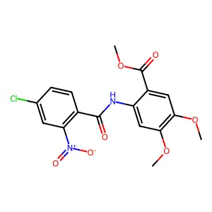 Methyl 2-{[(4-chloro-2-nitrophenyl)carbonyl]amino}-4,5-dimethoxybenzoate structure