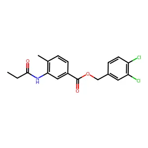 3,4-Dichlorobenzyl 4-methyl-3-(propionylamino)benzoate structure