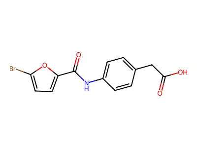 2-(4-(5-Bromofuran-2-amido)phenyl)acetic acid structure