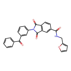 2-(3-benzoylphenyl)-N-(furan-2-ylmethyl)-1,3-dioxoisoindole-5-carboxamide structure