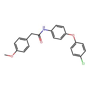 N-[4-(4-chlorophenoxy)phenyl]-2-(4-methoxyphenyl)acetamide structure