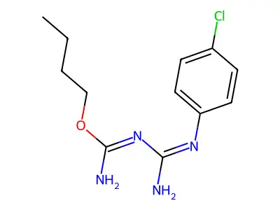 butyl N'-[N'-(4-chlorophenyl)carbamimidoyl]carbamimidate structure