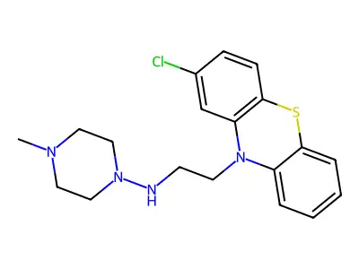 Phenothiazine, 2-chloro-10-(2-(4-methylpiperazinyl)amino)ethyl- structure