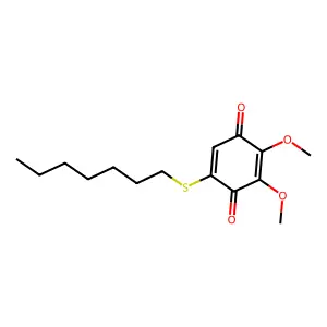 5-(Heptylsulfanyl)-2,3-dimethoxycyclohexa-2,5-diene-1,4-dione structure