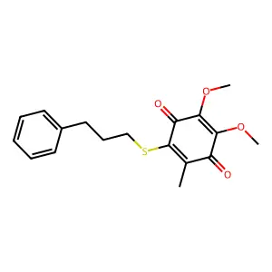 2,3-Dimethoxy-5-methyl-6-(3-phenylpropylsulfanyl)cyclohexa-2,5-diene-1,4-dione structure