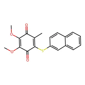 2,3-dimethoxy-5-methyl-6-naphthalen-2-ylsulfanylcyclohexa-2, structure