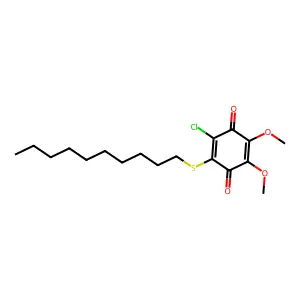 2-Chloro-3-(decylsulfanyl)-5,6-dimethoxycyclohexa-2,5-diene-1,4-dione structure