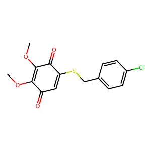 5-{[(4-Chlorophenyl)methyl]sulfanyl}-2,3-dimethoxycyclohexa-2,5-diene-1,4-dione structure