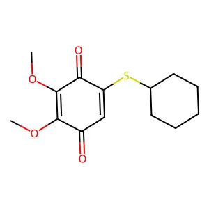 5-(Cyclohexylsulfanyl)-2,3-dimethoxycyclohexa-2,5-diene-1,4-dione structure