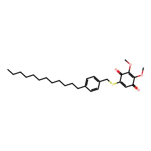5-{[(4-Dodecylphenyl)methyl]sulfanyl}-2,3-dimethoxycyclohexa-2,5-diene-1,4-dione structure