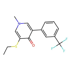 4(1H)-Pyridinone, 3-(ethylthio)-1-methyl-5-(3-(trifluoromethyl)phenyl)- structure