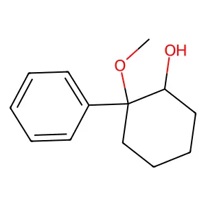 Cyclohexenol, 2-methoxy-2-phenyl-, trans- structure