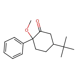 (2R,5R)-5-tert-butyl-2-methoxy-2-phenylcyclohexan-1-one structure
