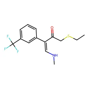 3-Buten-2-one, 1-(ethylthio)-4-(methylamino)-3-[3-(trifluoromethyl)phenyl]- structure