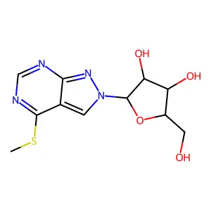 4-(Methylsulfanyl)-2-pentofuranosyl-2H-pyrazolo[3,4-d]pyrimidine structure