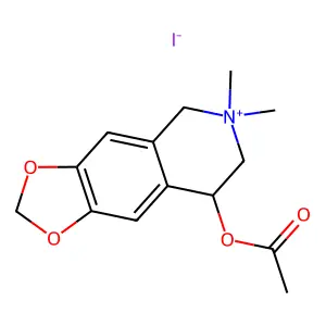 1,3-Dioxolo(4,5-g)isoquinolinium, 8-(acetyloxy)-5,6,7,8-tetrahydro-6,6-dimethyl-, iodide structure