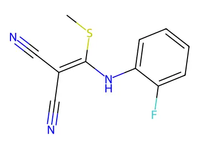 [(2-Fluoroanilino)(methylsulfanyl)methylidene]propanedinitrile structure