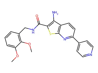3-amino-N-[(2,3-dimethoxyphenyl)methyl]-6-(pyridin-4-yl)thieno[2,3-b]pyridine-2-carboxamide structure