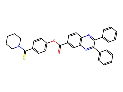 [4-(Piperidine-1-carbothioyl)phenyl] 2,3-diphenylquinoxaline-6-carboxylate structure