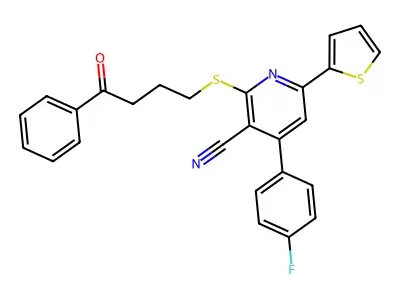 4-(4-Fluorophenyl)-2-[(4-oxo-4-phenylbutyl)sulfanyl]-6-(thiophen-2-yl)pyridine-3-carbonitrile structure