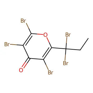 4H-Pyran-4-one, 2,3,5-tribromo-6-(1,1-dibromopropyl)- structure