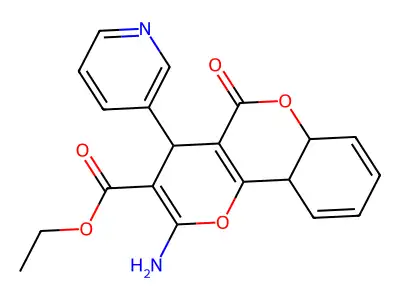ethyl 2-amino-5-oxo-4-pyridin-3-yl-6a,10a-dihydro-4H-pyrano[3,2-c]chromene-3-carboxylate structure